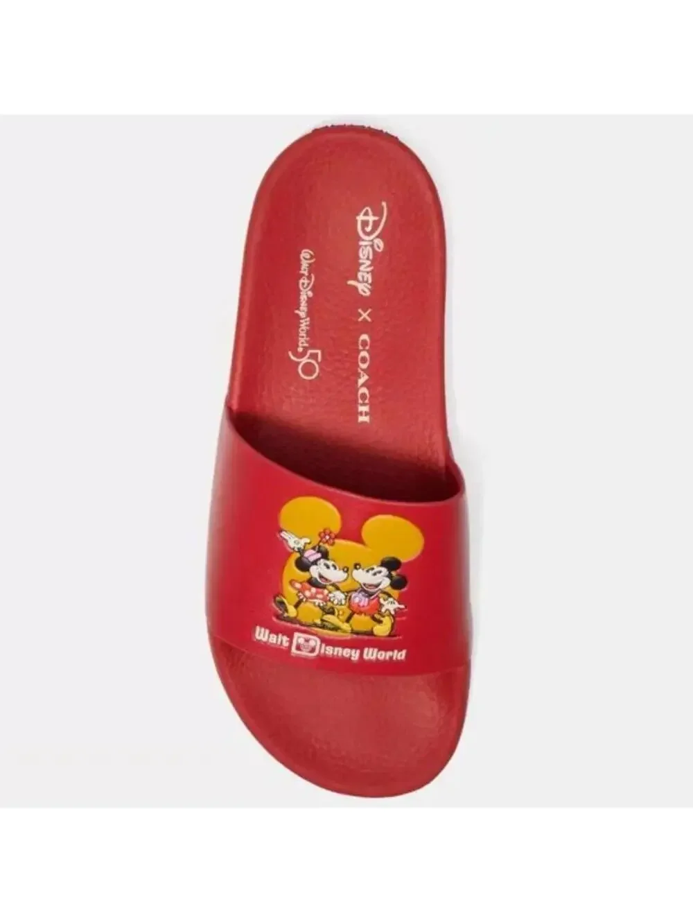 New Coach x Disney Slide Red Mickey Mouse And Minnie Mouse Disney World 7